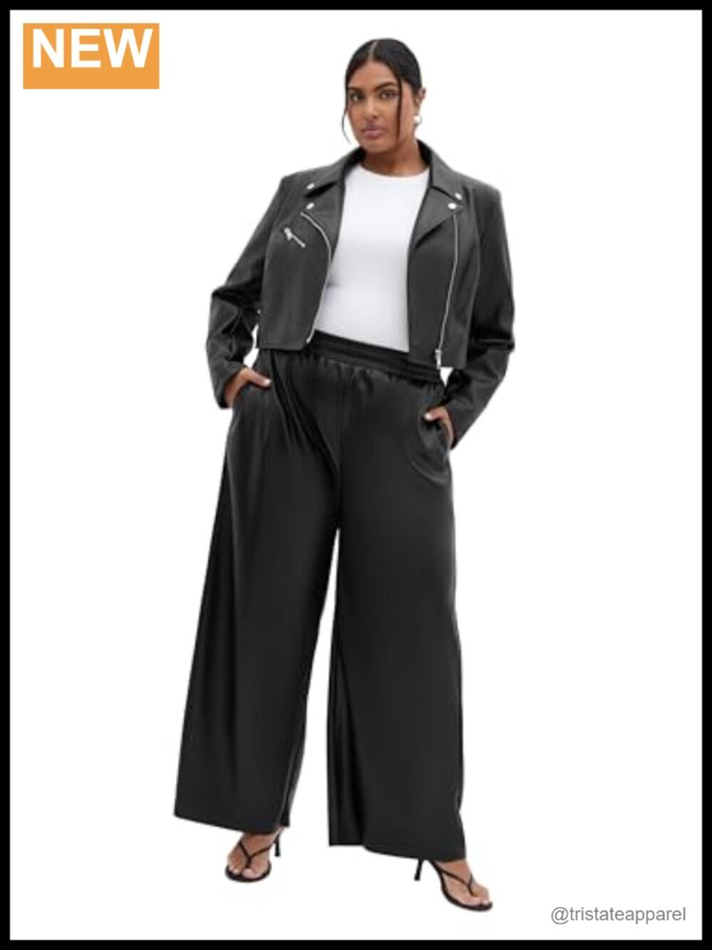 Faux Leather Cropped Biker Jacket with Asymmetrical Zip